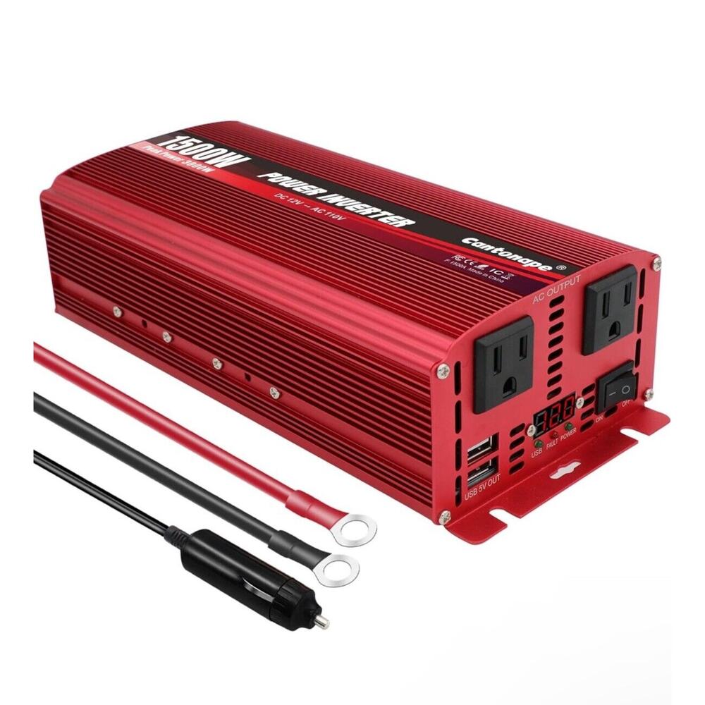1500W/3000W DC 12V to 110V Power Inverter with Dual Outlets